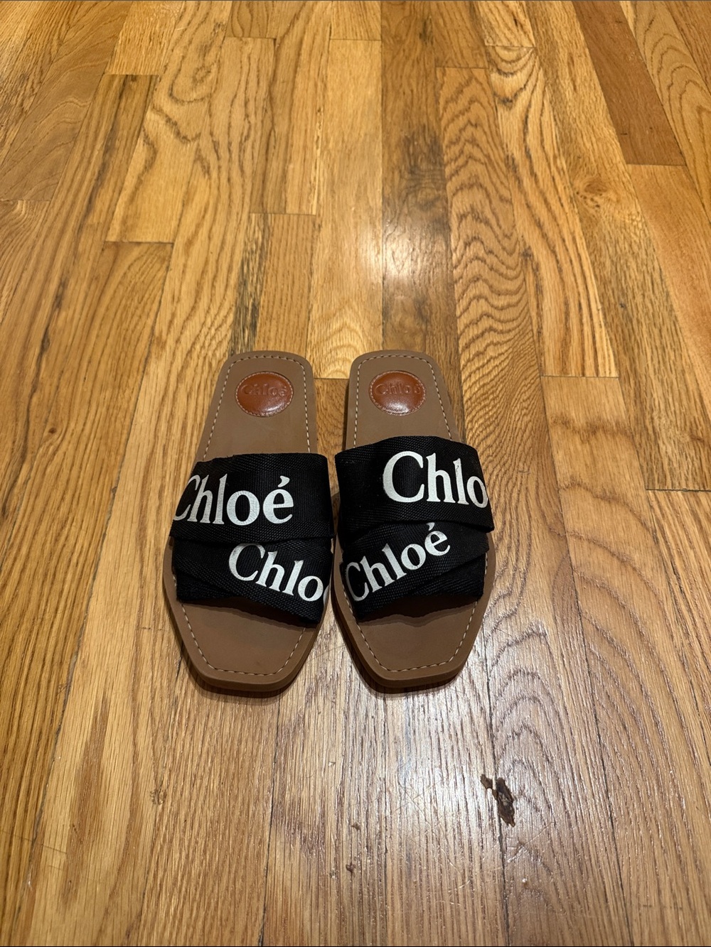 Chloé Woody Flat Slide Sandal Brown & Black EU 36